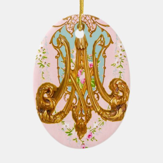 Marie Antoinette Keramik-Monogramm-Verzierung Keramikornament (Vorne)