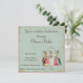 Marie Antoinette Ladys Bridal Dusche Einladung (Stehend Vorderseite)