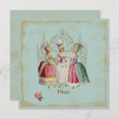 Marie Antoinette Ladys in Wart Einladung (Vorne/Hinten)