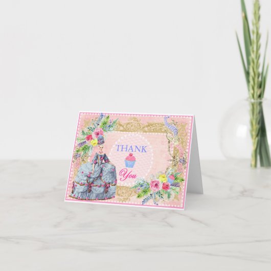 Marie Antoinette ~ Lass Us Eat Cake Dankeschön-Kar Dankeskarte (Vorderseite)