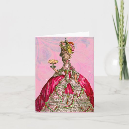 Marie Antoinette Lasse ihnen Esskuchen Karte (Vorderseite)