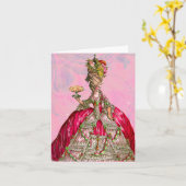 Marie Antoinette Lasse ihnen Esskuchen Karte (Gelbe Blume)