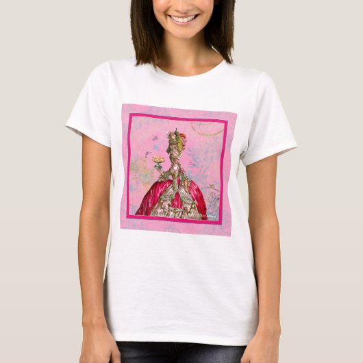 Marie Antoinette Lasse Kuchen und Pfau T-Shirt (Vorderseite)