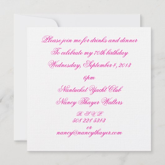 Marie Antoinette Lasse sie zum Essen Einladung (Rückseite)