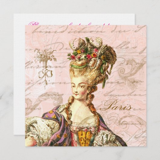 Marie Antoinette Lasse sie zum Essen Einladung (Vorne/Hinten)