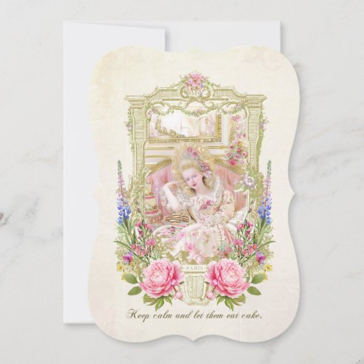 Marie Antoinette let them eat cake invitation Einladung (Vorderseite)
