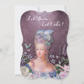 Marie Antoinette lila Blumen Einladung (Vorderseite)