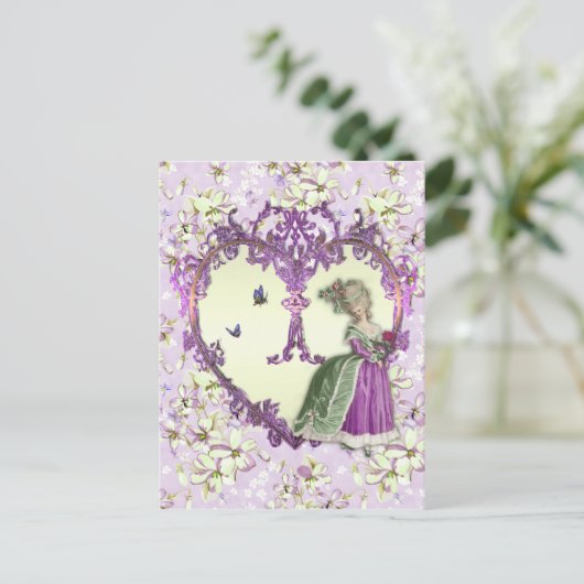 Marie Antoinette Lilac Dreams Lila Blumendrucke Postkarte (Stehend Vorderseite)