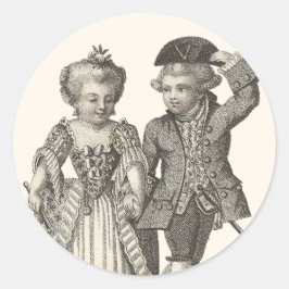 Marie Antoinette Louis XVI Vintage Kostüme Runder Aufkleber