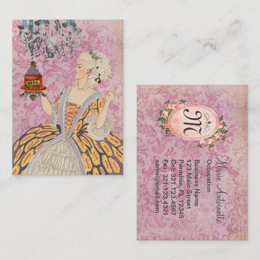 Marie Antoinette (mehr Wahlen) - Visitenkarte (Vorne/Hinten)