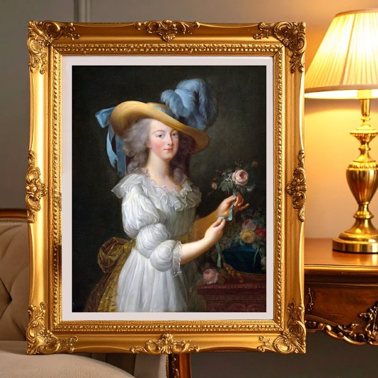 Marie Antoinette mit einer Rose Fotodruck