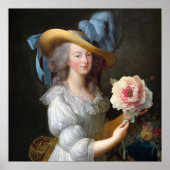 Marie Antoinette mit Pink Anemone Blume Poster (Vorne)