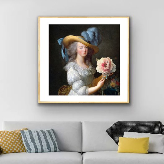 Marie Antoinette mit Pink Anemone Blume Poster