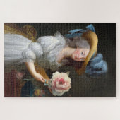 Marie Antoinette mit Pink Anemone Blume Puzzle (Horizontal)