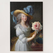 Marie Antoinette mit Pink Anemone Blume Puzzle (Vertikal)