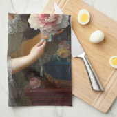 Marie Antoinette mit rosafarbenem Péony Geschirrtuch (Viertel Falte)