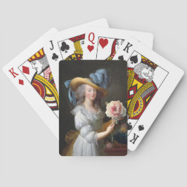 Marie Antoinette mit rosafarbenem Péony Spielkarten