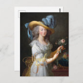 Marie Antoinette mit Rose Danke Postkarte (Vorne/Hinten)