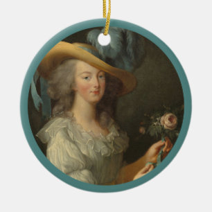 Marie Antoinette mit Rose Keramik Ornament