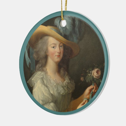 Marie Antoinette mit Rose Keramik Ornament (Links)