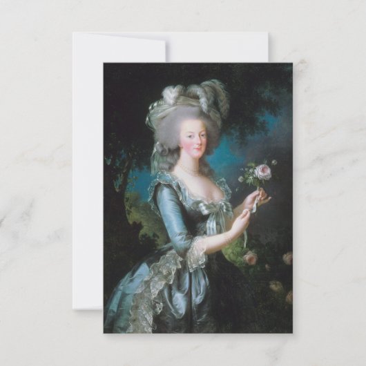Marie Antoinette mit Rose von Elisabeth Le Brun Dankeskarte (Vorderseite)