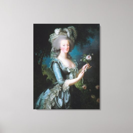Marie Antoinette mit Rose von Elisabeth Le Brun Leinwanddruck (Vorderseite)