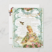 Marie Antoinette mit Sparrow Einladung (Vorne/Hinten)