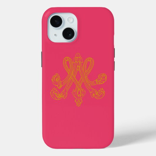 Marie Antoinette Monogram Hot Pink Case-Mate iPhone Hülle (Rückseite)
