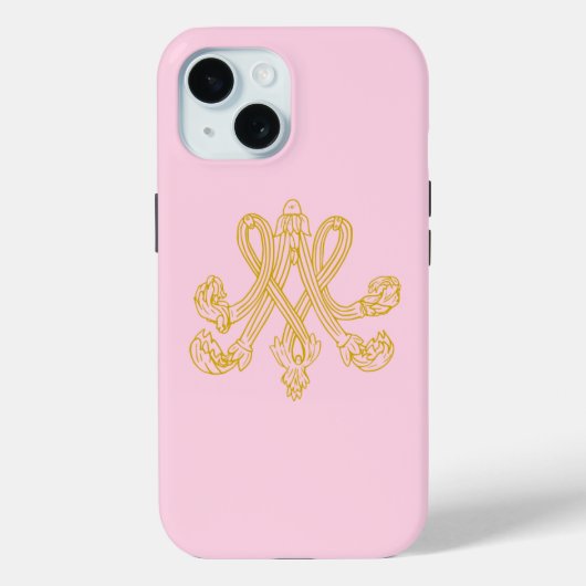 Marie Antoinette Monogram Pink Case-Mate iPhone Hülle (Rückseite)