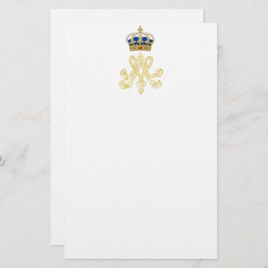 Marie Antoinette Monogramm Briefpapier (Vorne/Hinten)