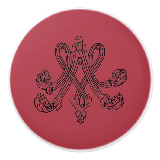 Marie Antoinette – Monogramm – Monogram initial Keramikknauf (Vorderseite)
