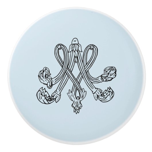 Marie Antoinette – Monogramm – Monogram initial Keramikknauf (Vorderseite)