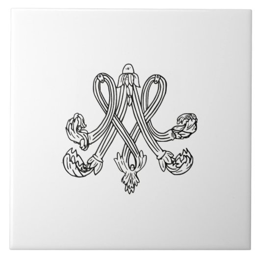 Marie Antoinette – Monogramm – Monogram initials Fliese (Vorderseite)