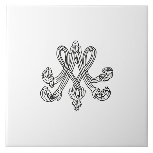 Marie Antoinette – Monogramm – Monogram initials Fliese (Vorderseite)