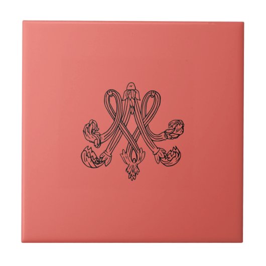 Marie Antoinette – Monogramm – Monogram initials Fliese (Vorderseite)