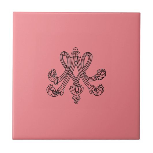Marie Antoinette – Monogramm – Monogram initials Fliese (Vorderseite)