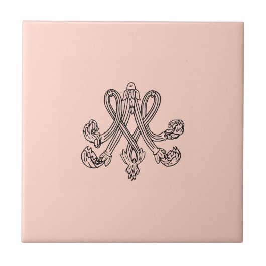Marie Antoinette – Monogramm – Monogram initials Fliese (Vorderseite)