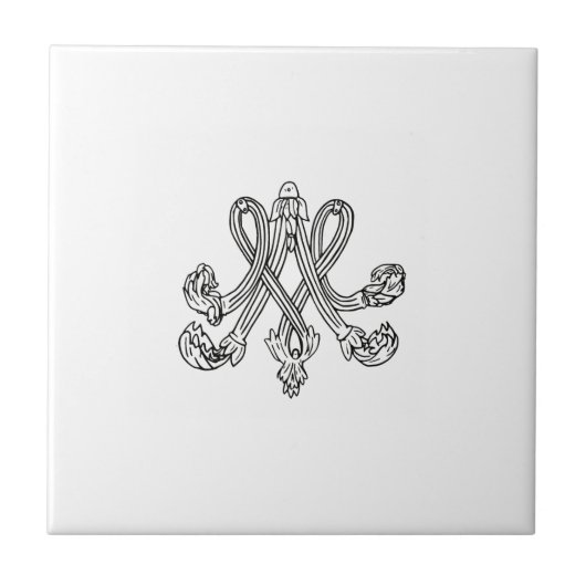 Marie Antoinette – Monogramm – Monogram initials Fliese (Vorderseite)