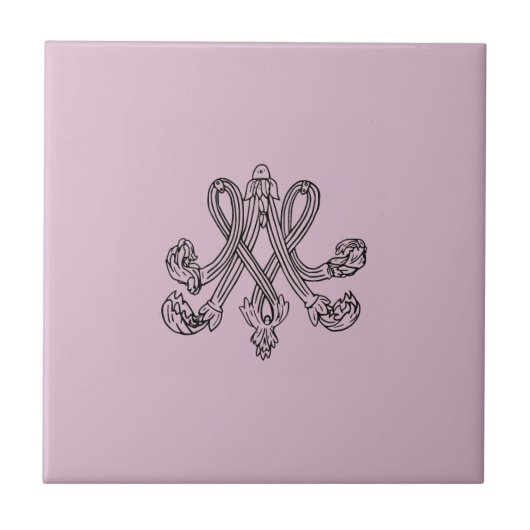 Marie Antoinette – Monogramm – Monogram initials Fliese (Vorderseite)