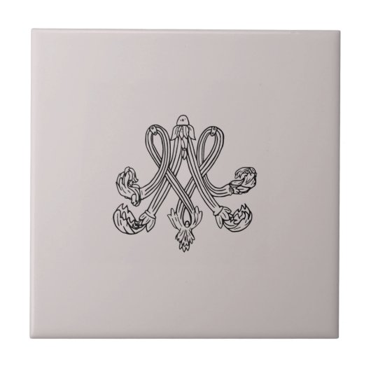 Marie Antoinette – Monogramm – Monogram initials Fliese (Vorderseite)