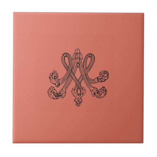 Marie Antoinette – Monogramm – Monogram initials Fliese (Vorderseite)