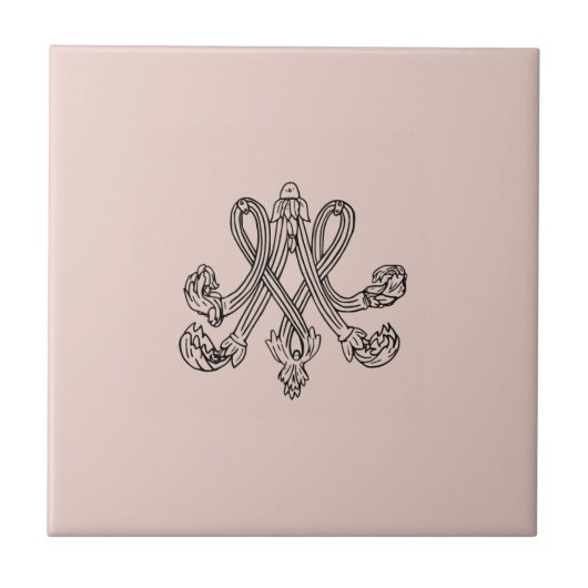 Marie Antoinette – Monogramm – Monogram initials Fliese (Vorderseite)
