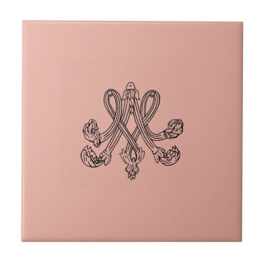 Marie Antoinette – Monogramm – Monogram initials Fliese (Vorderseite)