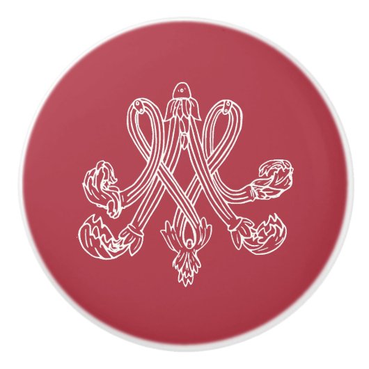 Marie Antoinette Monogramm Monogram initials pink Keramikknauf (Vorderseite)