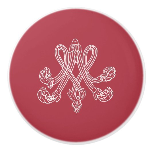 Marie Antoinette Monogramm Monogram initials pink Keramikknauf (Vorderseite)