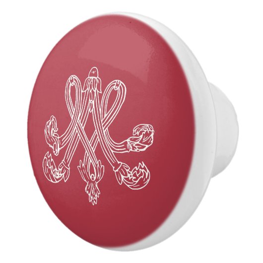 Marie Antoinette Monogramm Monogram initials pink Keramikknauf (Rechts)