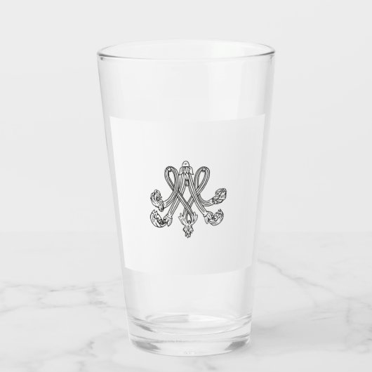 Marie-Antoinette Monogramm Royal initial Monogram Glas (Rückseite)