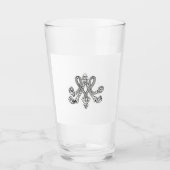 Marie-Antoinette Monogramm Royal initial Monogram Glas (Vorderseite)