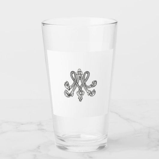 Marie-Antoinette Monogramm Royal initial Monogram Glas (Vorderseite)