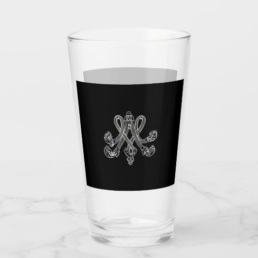 Marie Antoinette Monogramm Royal Monogram initial Glas (Rückseite)